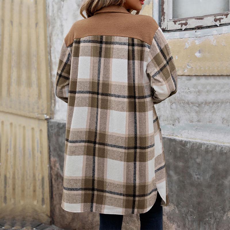 European & American Autumn/Winter Retro Plaid Shirt Jacket