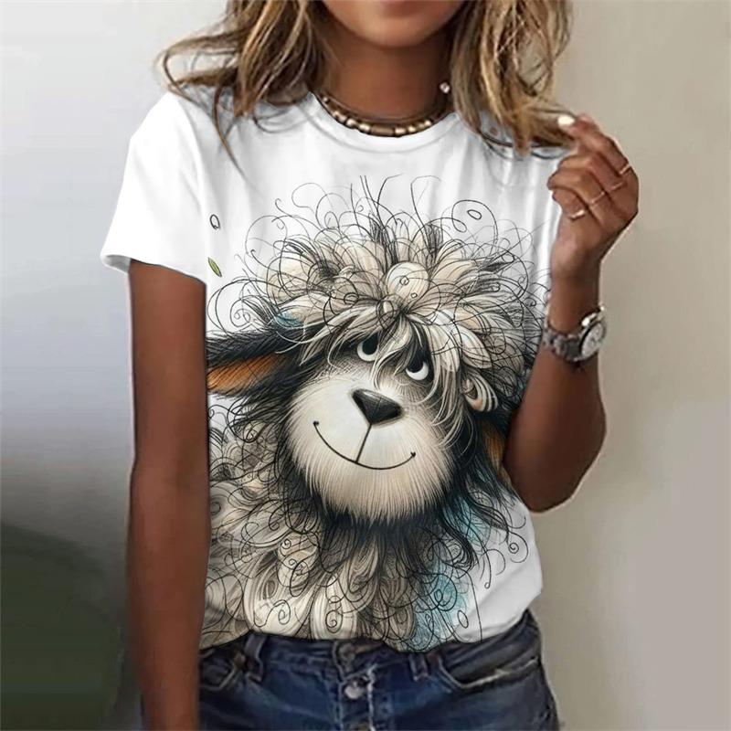 3D Printed Rabbit T Shirt For Women Cute Animal Pattern Short Sleeves Summer Casual Fashion Street O-Neck Tees Oversize T-Shirts