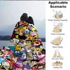 1Pc Anime Character Mashup Poster Flannel Fleece Blanket Soft Warm Throw Blanket For Sofa Bed Couch Home Decor Travel Nap Blanket Xmas Gift Q1200