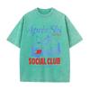 2026 Vintage AprèS Ski Mountain Cable Car Graphic Beige Washed T Shirt St Moritz Switzerland Outdoor Ski Social Club Oversized U