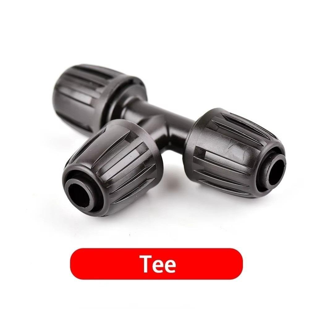 Convert 16mm PE Pipe Tee 4mm Hose PE Material Reducing Tee Lock Type 7mm Hose Lock Type Connector Drip Irrigation
