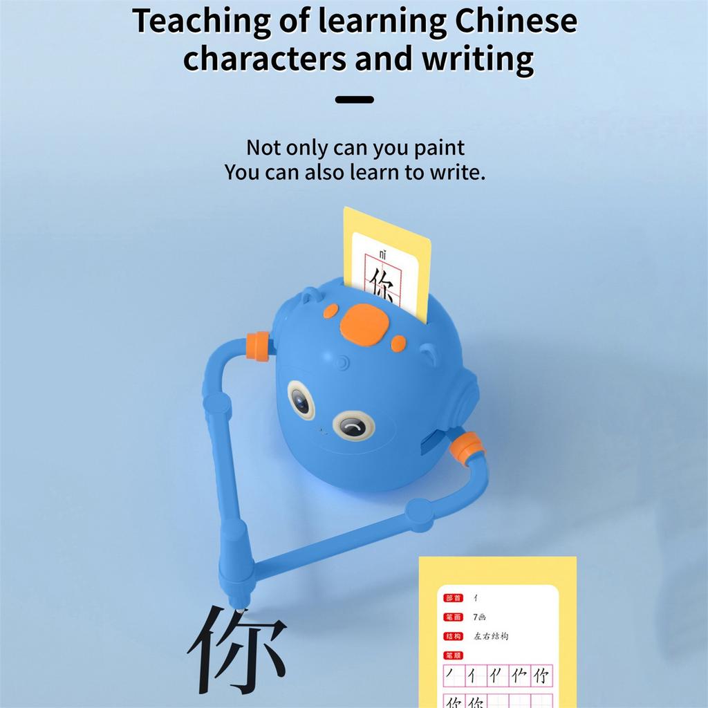 100ml Çocuk Çizim Robotu-100 Çizim Kartı Çizim Robotu, Sesli Etkileşimli Robot Çizim Oyuncağı, Çizim Etkileşimli Eğitici Robot