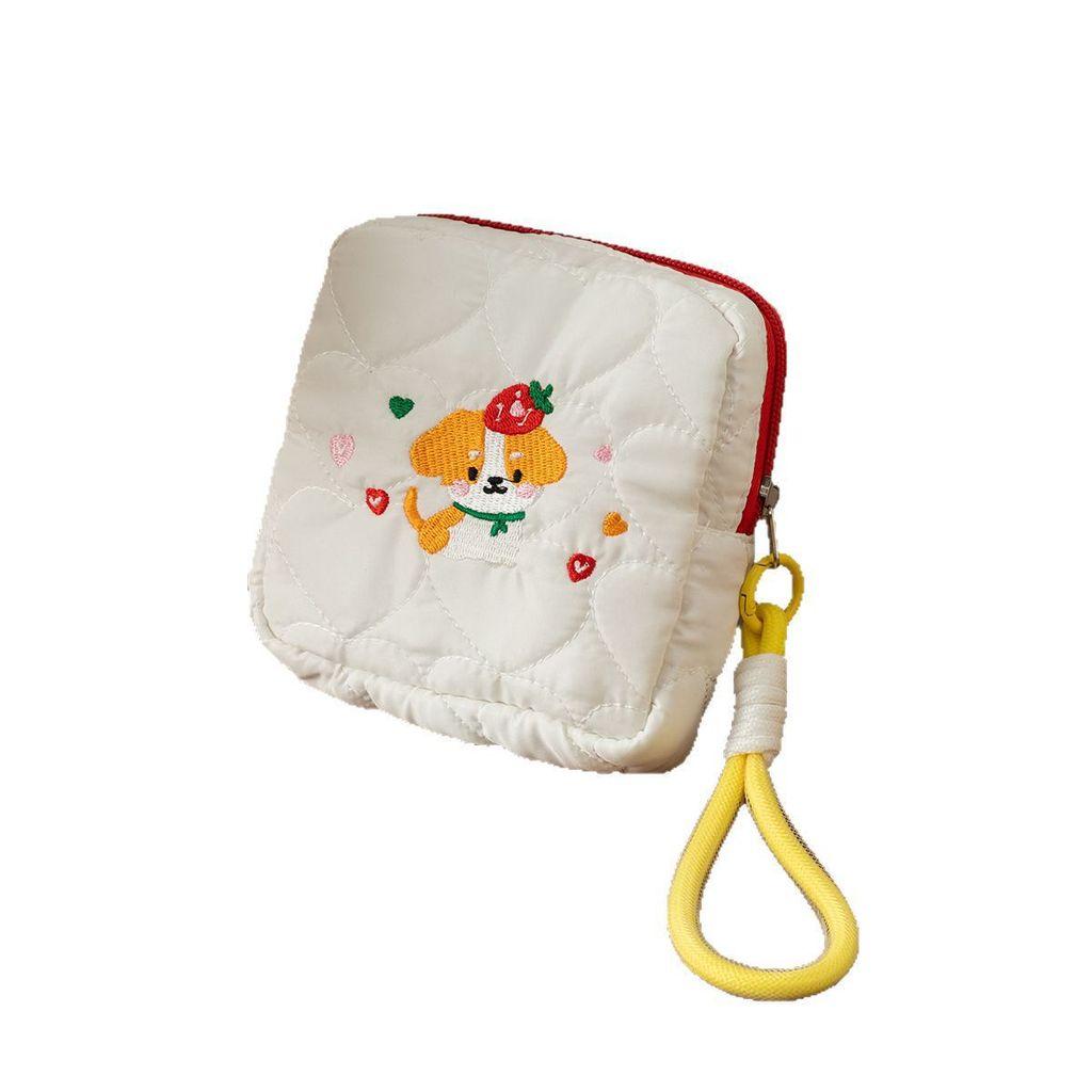 Animal Embroidered Makeup Bag With Large Capacity For Travel And Home Storage