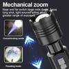 Strong and Ultra Bright Long-range Flashlight with Adjustable Zoom and Multiple Levels of Focus, Floodlight, and Long-range Lase