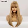 Blonde Straight Wig With Bangs Lolita Cosplay  Heat Resistant Synthetic Wigs for Women Daily Use