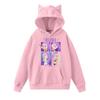 Ladies Fashion Casual Long Sleeve Printed Round Neck Hoodie Pullover Top With  Pockets