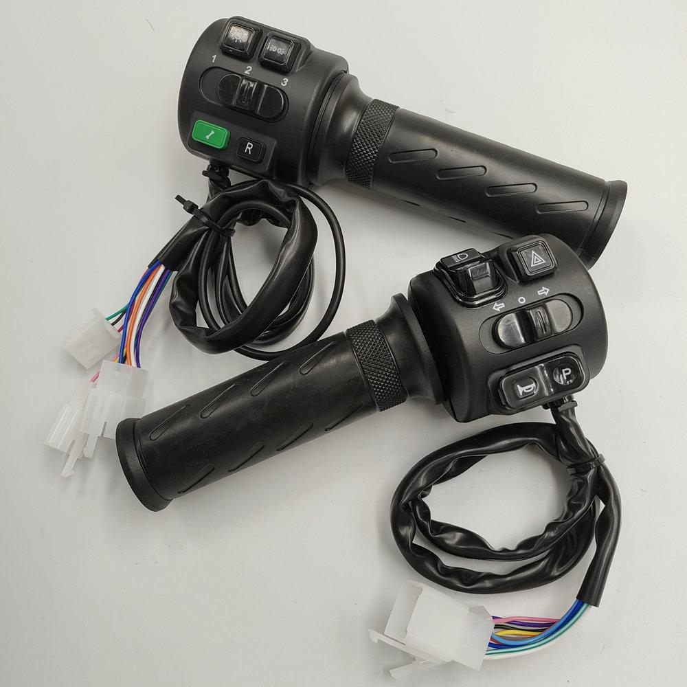 Electric MOTORCYCLE Throttle+Integrated Switch Speed Control Handle Assembly Handlebar Scooter Grips+light Horn 3 Speed Button
