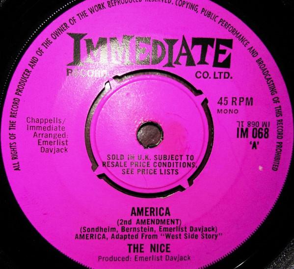 

7inch Record NICE - America IM068 Immediate 1968 UK Rock Used