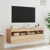 Vidaxl Wall-Mounted TV Cabinets With LED, 2 Pcs., Sonoma Oak, 60X30X40 Cm