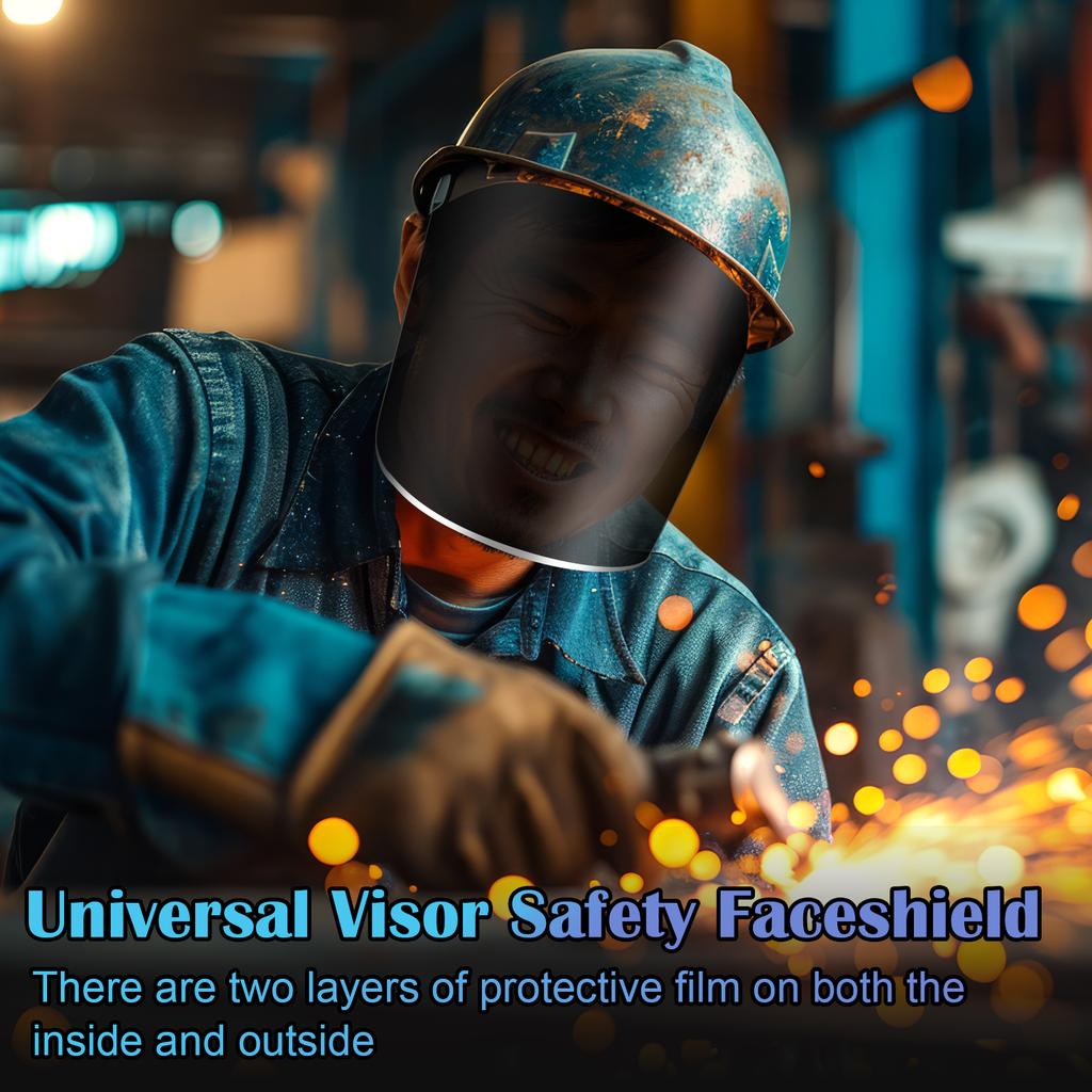 Haishell 2 Stück Gesichtsschutz Ersatzscheibe Schwarz Getönt Schutzhelm Visier für Schweißen Schleifen Cosplay (40X20Cm/15