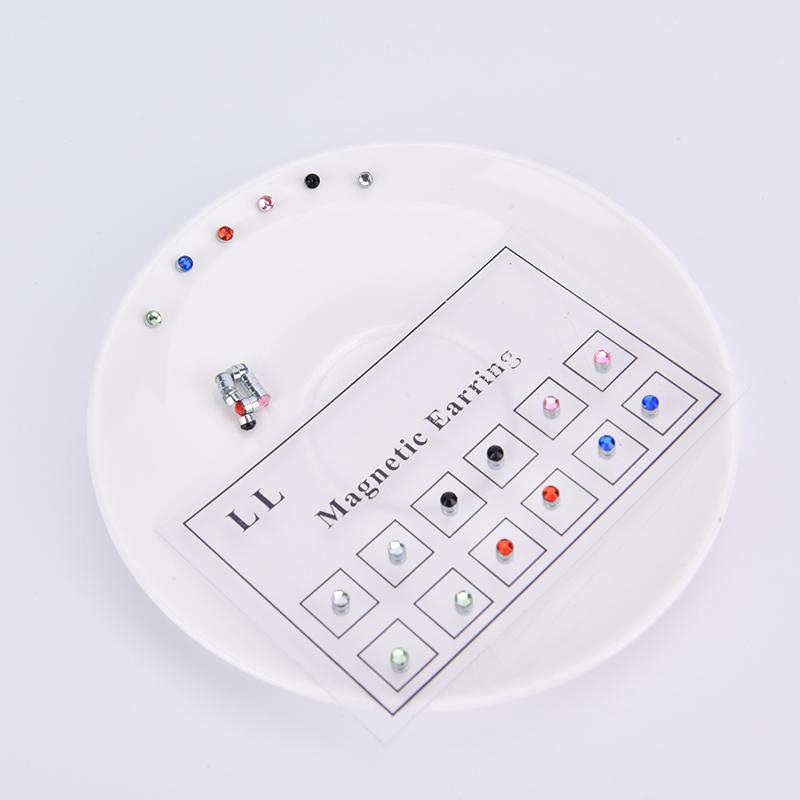12Pcs/Card  Stud Nose Ring Fake Cheater Non Pierced Jewelry Magnetic Earring