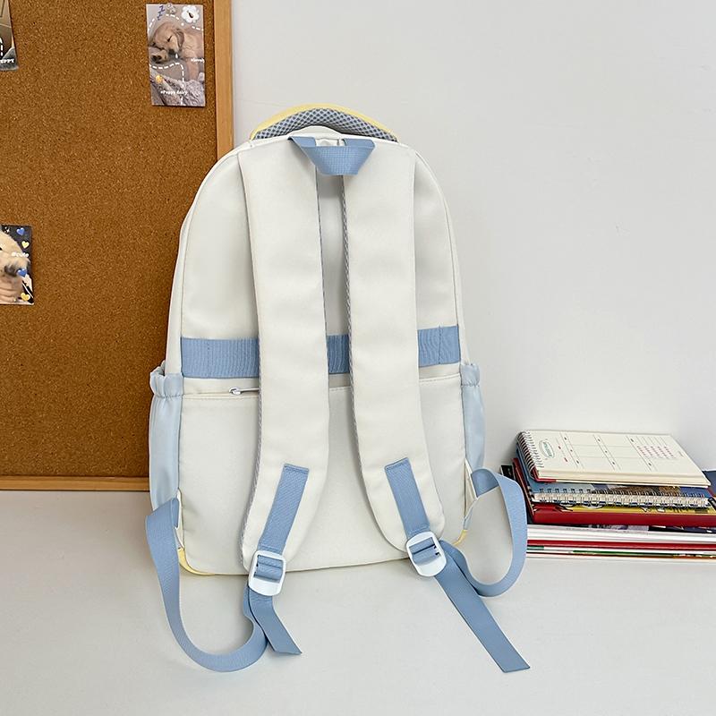 Contrast Color Student Bag Junior High School Student Backpack Women's Travel Lightweight Backpack
