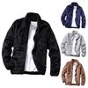 Zipper Closure Side Pockets Fleece Jacket Double Sided Velvet Stand Collar Warm