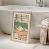 Japanese Frog in A Bathtub Print Poster Vintage Cute Fun Animal Canvas Painting Bathroom Home Decor Poster Gifts-unframed