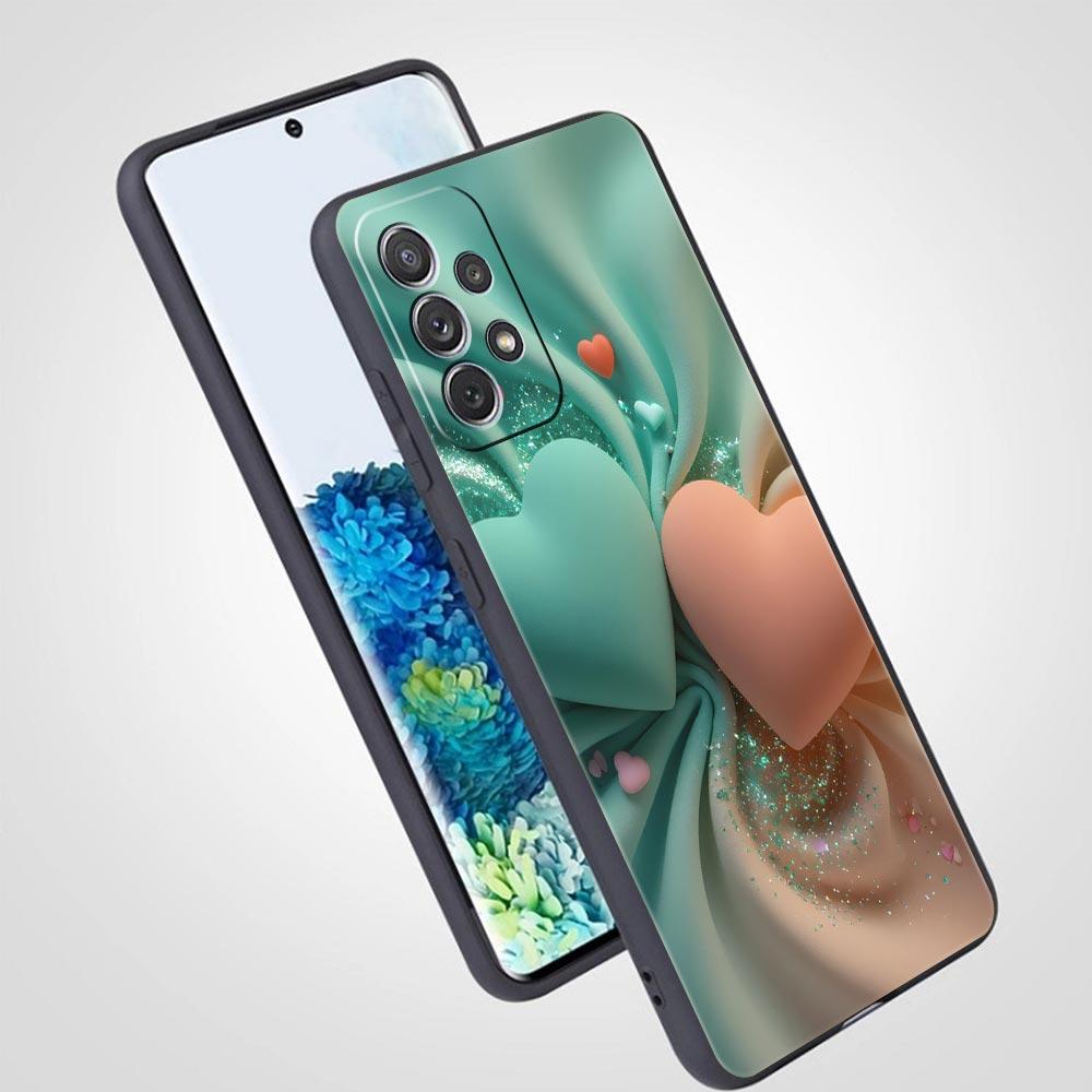 Coque de téléphone imprimée Cœur d'amour coloré pour Samsung Galaxy A55 A35 A15 A14 A13 A25 A54 A51 A71 A72 A73 A32 A52 A41 Coque souple en TPU