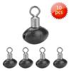 Attrezzatura da pesca da 10 pezzi/pacco Running Slider Bead Swivel Pulley Line Rig Nero.