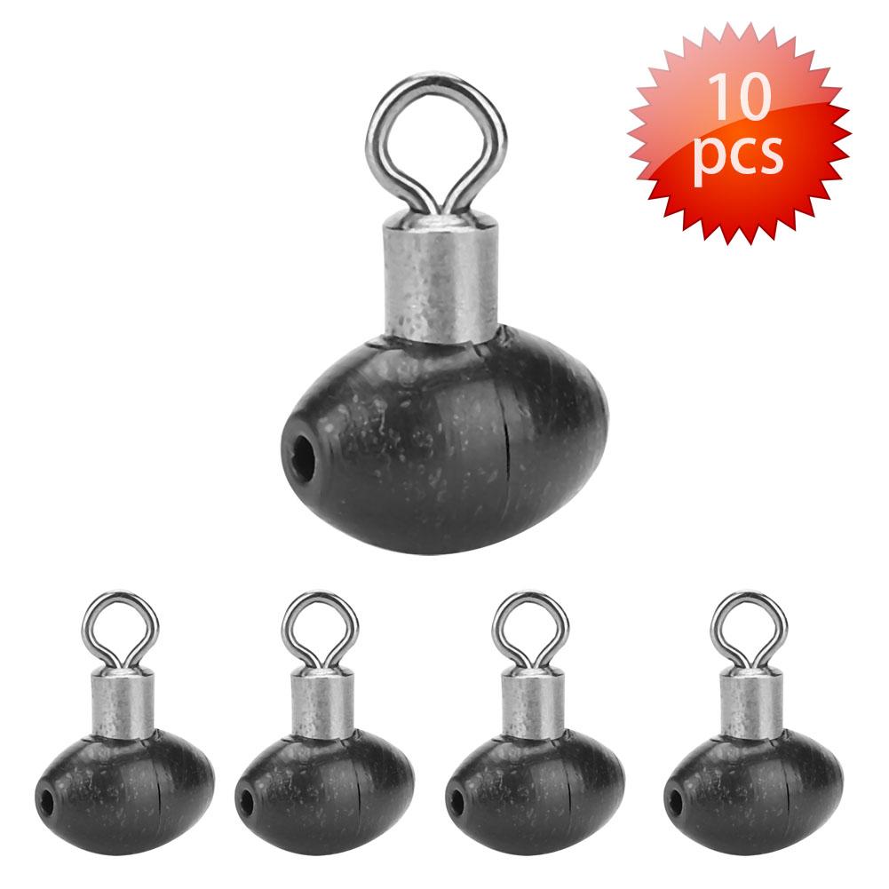 Attrezzatura da pesca da 10 pezzi/pacco Running Slider Bead Swivel Pulley Line Rig Nero.