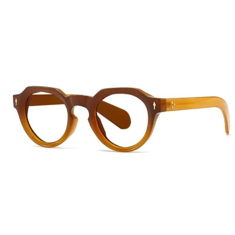 Gradient Grey Round Reading Glasses Women Men Blue Light Blocking Prescription Glasses Retro Small Frame Rice Nail Eyeglasses +2