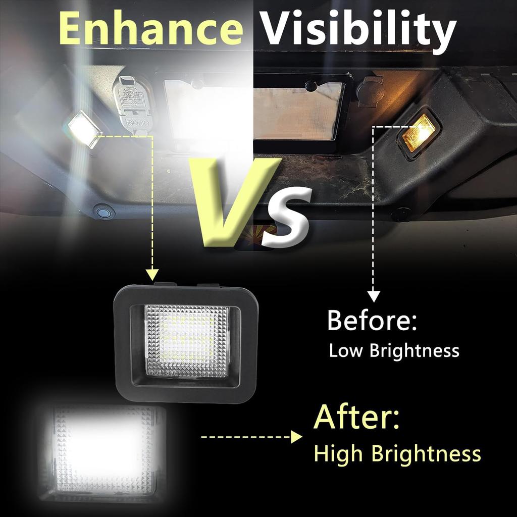 LED License Plate Light Tag Lights Assembly Compatible With 2015- Ford F150,2017- F150 Raptor Number Plate Lamp Pickup Truck Replacement (Clear Lens)