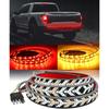 TOPKU LED Pickup Truck Tail Light Strip,Truck Tailgate Dynamic Light Bar, 60" Flexible Flowing drl Strip Bar with Red Brake Amber Turning Signals