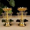 New Gold Candle Holder Metal Lotus Lamp Candlestick Flower Stand Tealight Table Centerpieces