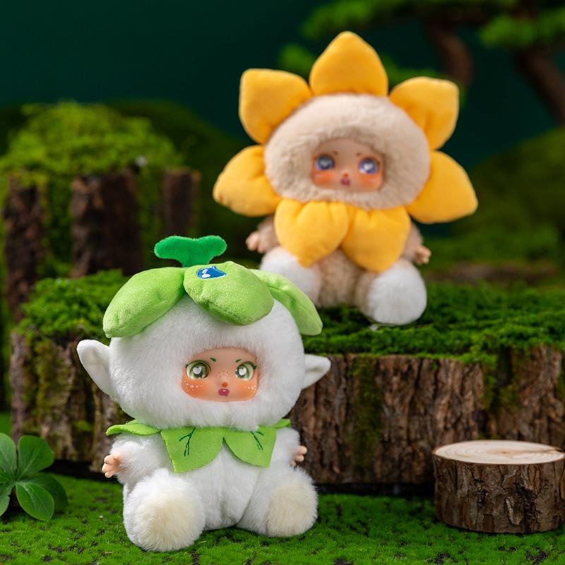 14cm Flower Elf  Doll Plush Toy Cute Figure Toys Keychain Kawaii Sunflower Elf Figures Bag Backpack Pendant Kid Gift