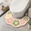 Anti Slip Bathroom Mat Water Absorbing U-shaped Floor Mat Beautiful Toilet Mat  Toilet Room