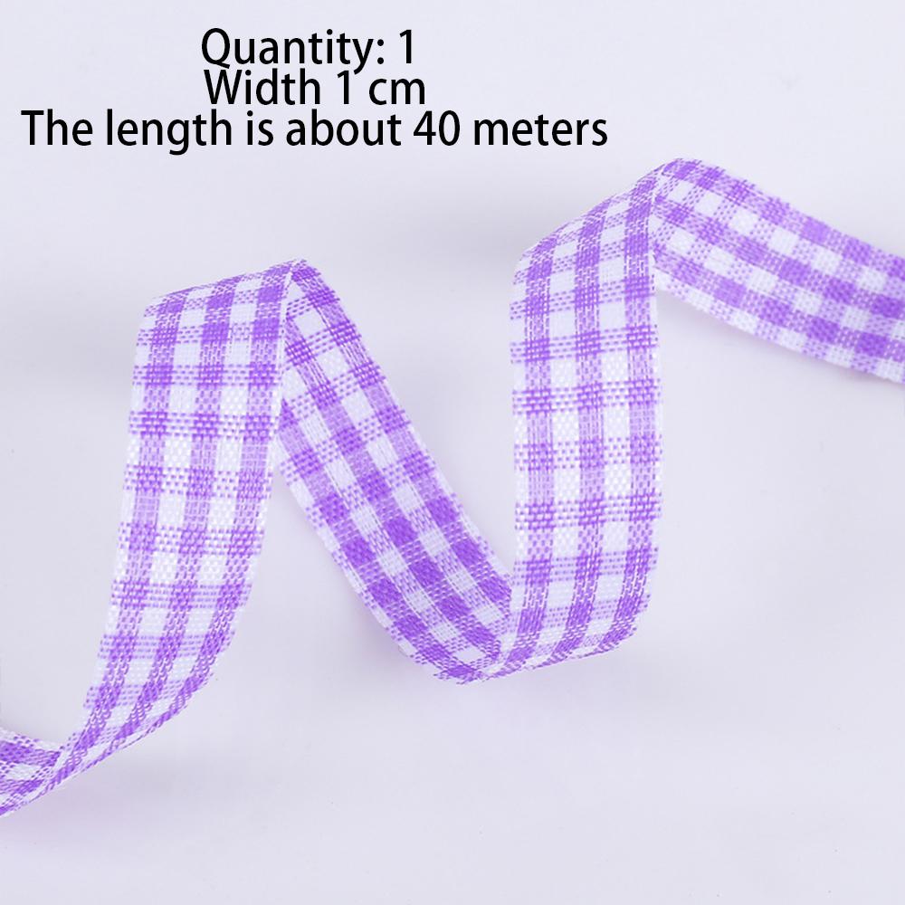 8 Rolls Plaid Ribbon Grid Ribbon Checked Polyester Ribbon 3/8" Fabric Ribbon Roll for Hair Accessories Craft Christmas Gift Wrap