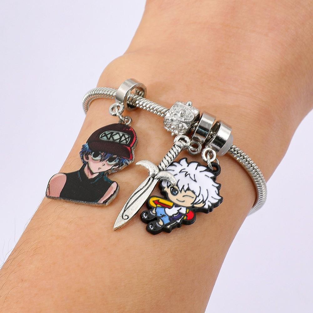 Braccialetto con Charm a Cartone Animato Hunterhunter con Gioielli in Lega di Zinco per Uomini e Donne