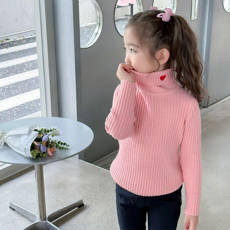 In-Stock Girls' Turtleneck Sweater: Stylish Knitted Base for Autumn & Winter