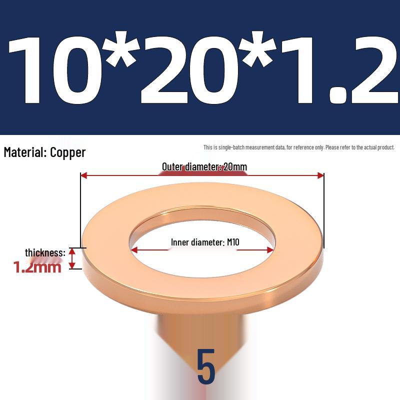 National Standard Red Copper Gasket Seal Ring and Flat Washer M3-M60mm for Marine Instruments