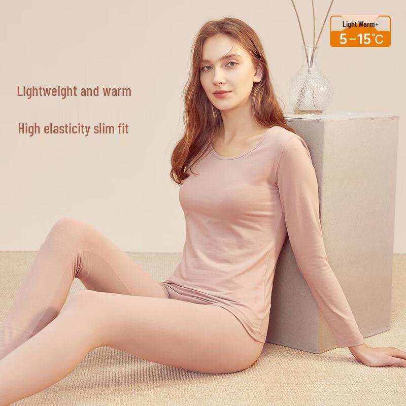 Dingguagua 95% Cotton Round Neck Thin Thermal Underwear Set for Couples