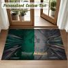 Crystal Velvet Square Rug Custom NameIreland Rugby Pattern Non Slip Home Floor Decor Rug
