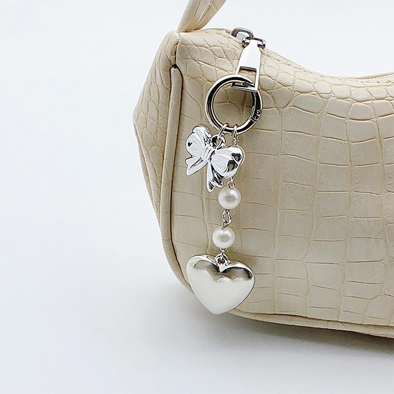 Mode Y2K Herz Schleife Schlüsselanhänger Vintage Metall Schleife Schlüsselanhänger Damen Mode Tasche Anhänger Rucksack Dekor Hängende Accessoires Geschenke