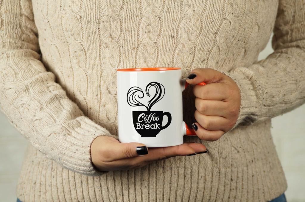 Inkdotpot Coffee Break 11 Oz Ceramic Coffee Mugs Great For Co-worker Boss Gift For Coffee