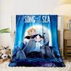 Two Kids Surrounded by Seals and Waves, Under a Glowing Circular Light. for All Seasons Blanket Lunch Break Throw Gift