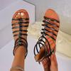 Sandali Zeppa Bocca di Pesce Stile Bohemia da Donna Scarpe Gladiator con Zeppa Piattaforma con Zip Scarpe Estive in PU Gelatina per Donna Sandali Bassi