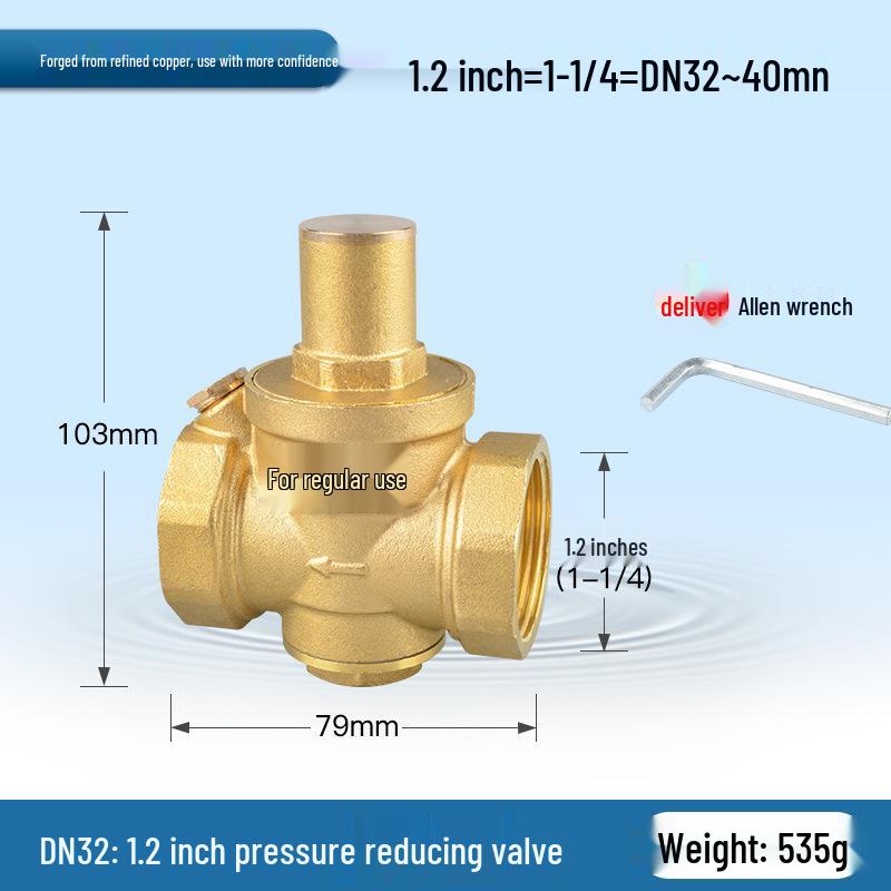 Adjustable Brass Water Pressure Reducing Valve for Heaters & Purifiers