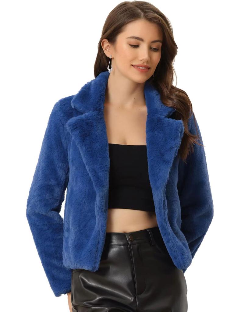 European and American new women's coat fur large size women's autumn and winter short jacket imitation rabbit fur lapel jacket top