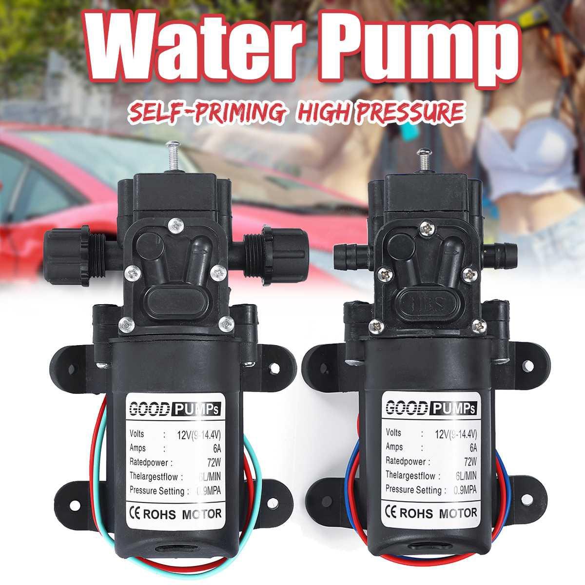 

DC 12V 130PSI 6 Л / Мин Вода Высокого давления Диафрагменный водяной насос Самовсасывающий насос Автоматический переключатель
