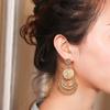 Ethnic Classic Boho Jewelry Carved Flower for Women Drop Earrings Tassel Dangle Earring Small Bells