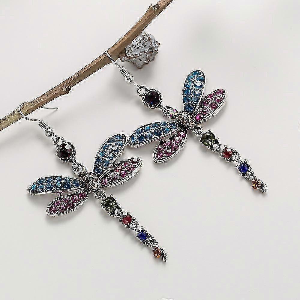 2025 Exquisite Creative Dragonfly Shape Cubic Zircon Women earrings Jewelry Silver Plated Drop Earrings