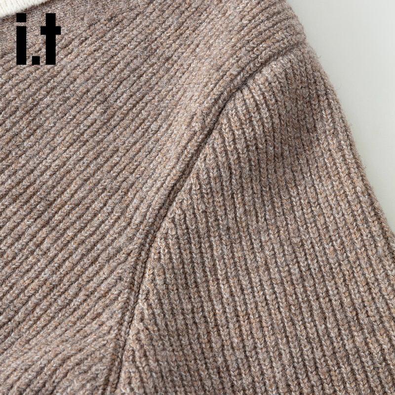 Izzue IT Women's Faux Two-Piece Lapel Knit Cardigan