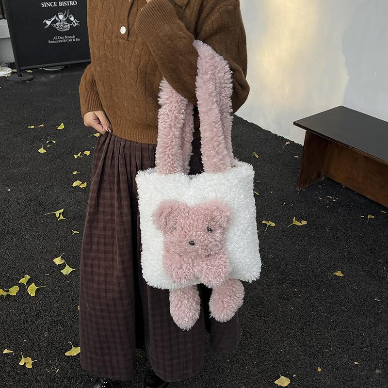 Large-capacity Bucket Bag, Cute Cartoon Bear Armpit Bag, Commuting Single-shoulder Bag