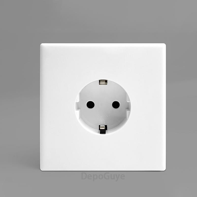 White 1 2 3 4 Gang Button Light Switch Panel Blue LED Indicator,UK Standard Wall Socket Universal Dual 3Pin USB C Power Outlet