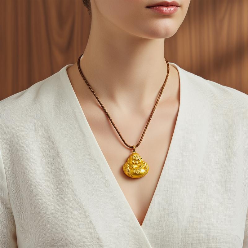 1pc 2026 Maitreya Pendant Statue Necklace Fashionable Women's Wealth Jewelry Gifts