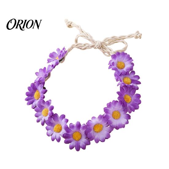 Daisy Flower Crown Headband Daisy/Sunflower Wreath for Women Girls, Adjustable Floral Boho Beach Vacation Wedding Photography, Festival Hair