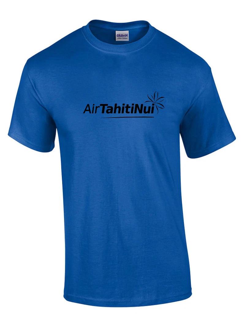 

Air Tahiti Nui Black Logo Polynesian Airline Aviation Royal Blue T-Shirt S-5XL L