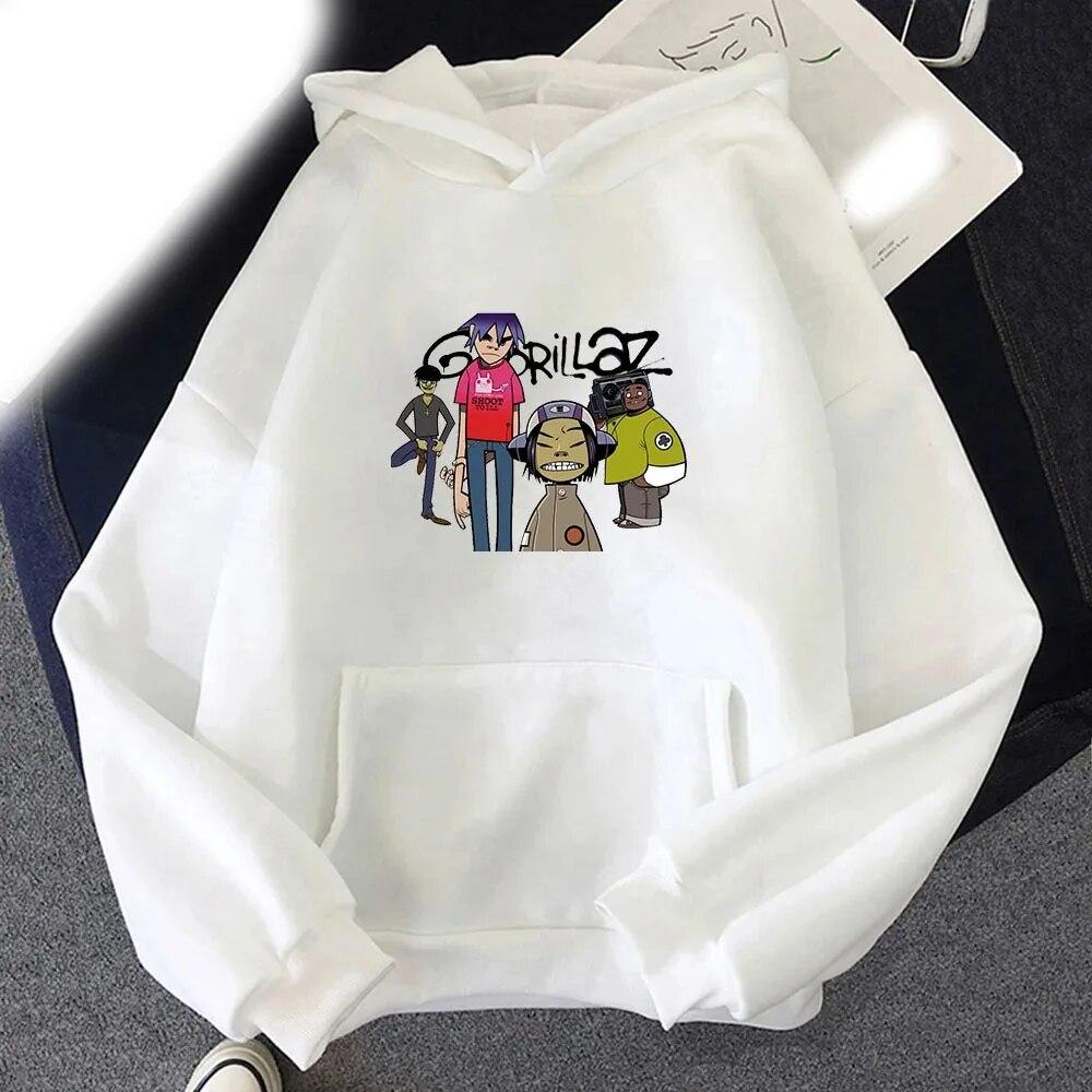 New Band Gorillaz Hoodies Print Unisex Women Streetwear Hoodie Sweatshirts Harajuku Oversized Pullovers Unisex Tracksuits Clothing