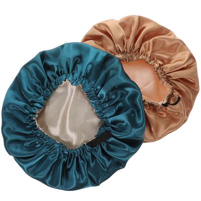 2Pcs Satin Sleep Bonnet Shower Hair Protection Moisture Retention Elastic Spa Bonnets Women Sleeping Hats